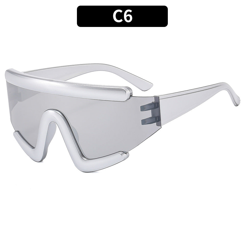 Trendy Oversized Cycling Sunglasses with UV400 Protection