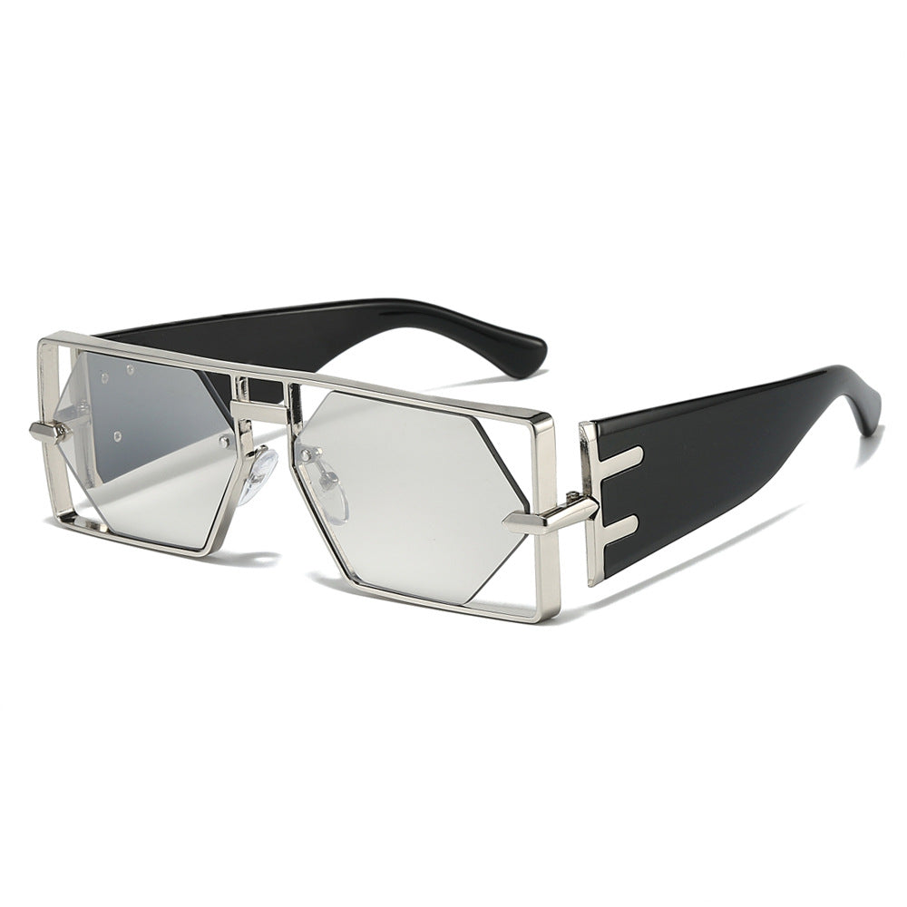 Trendy Hollowed Out Square Sunglasses Stylish Hip Hop Accessories