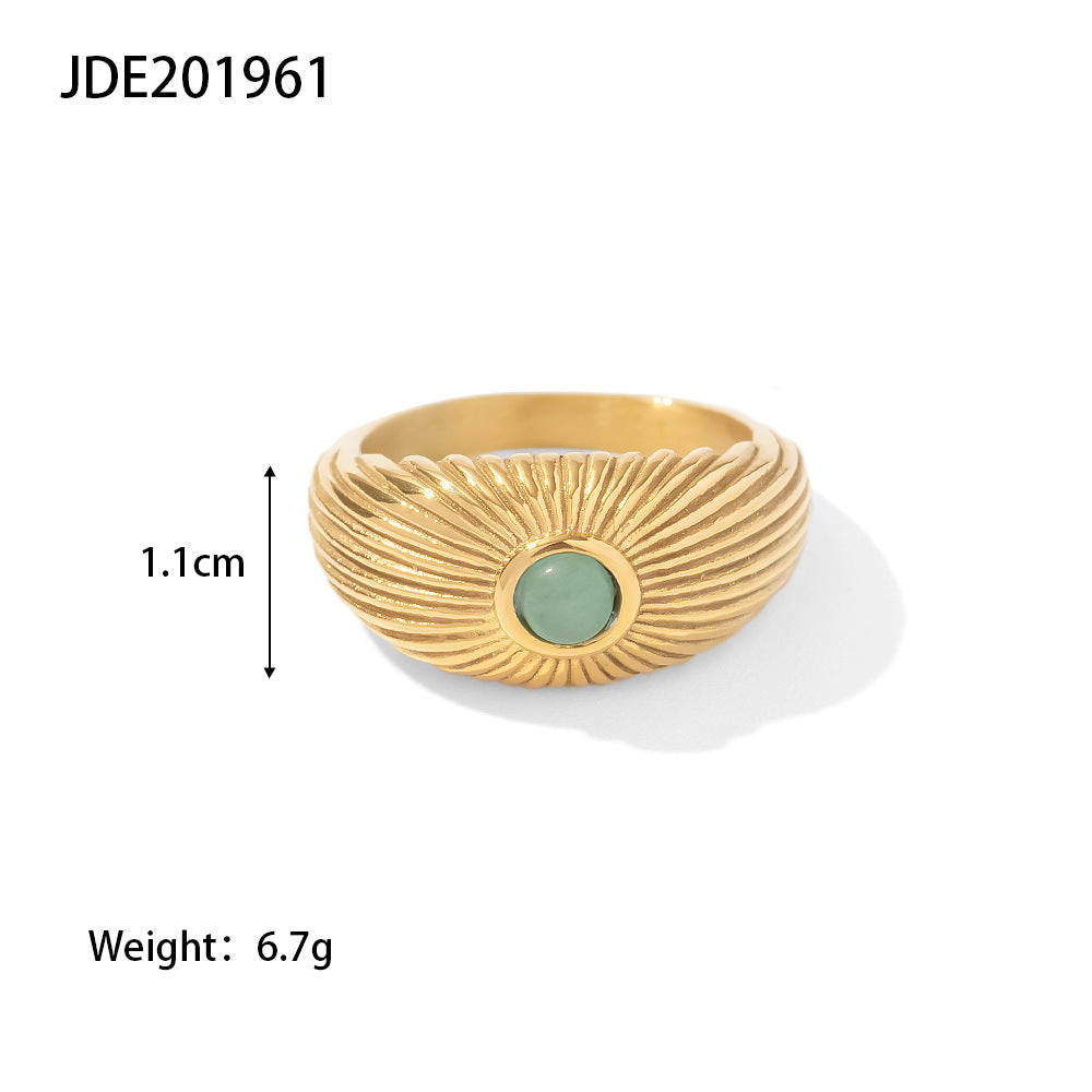 Punk Green Gemstone Ring