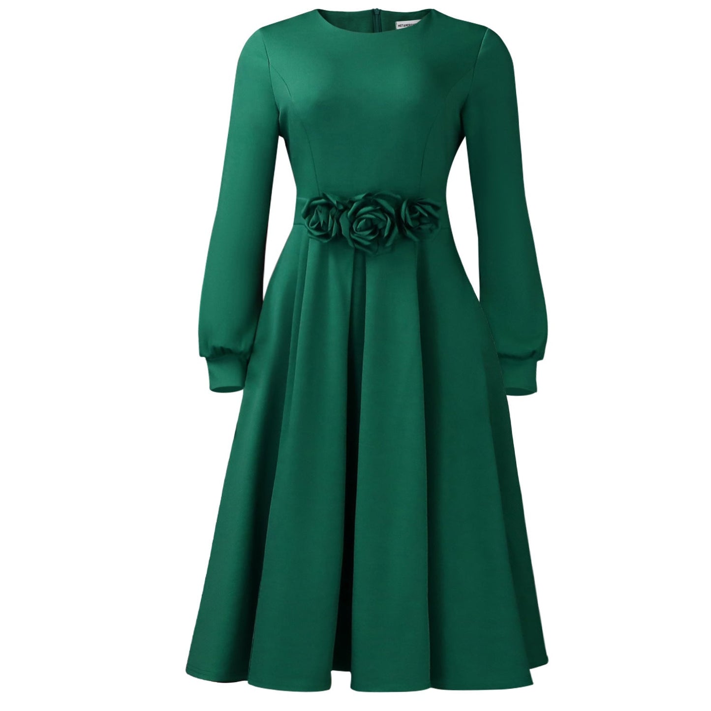 African Floral A-Line Dress Elegant Casual Long Sleeve