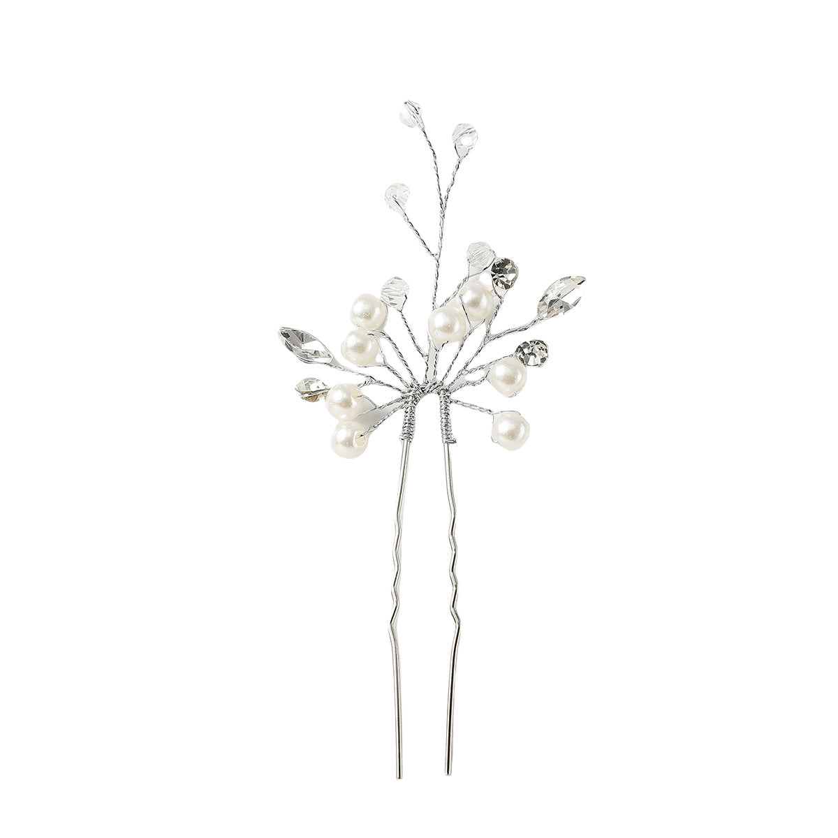 Handmade Pearl Crystal Hairpin U-Shaped Hair Accessory for Weddings