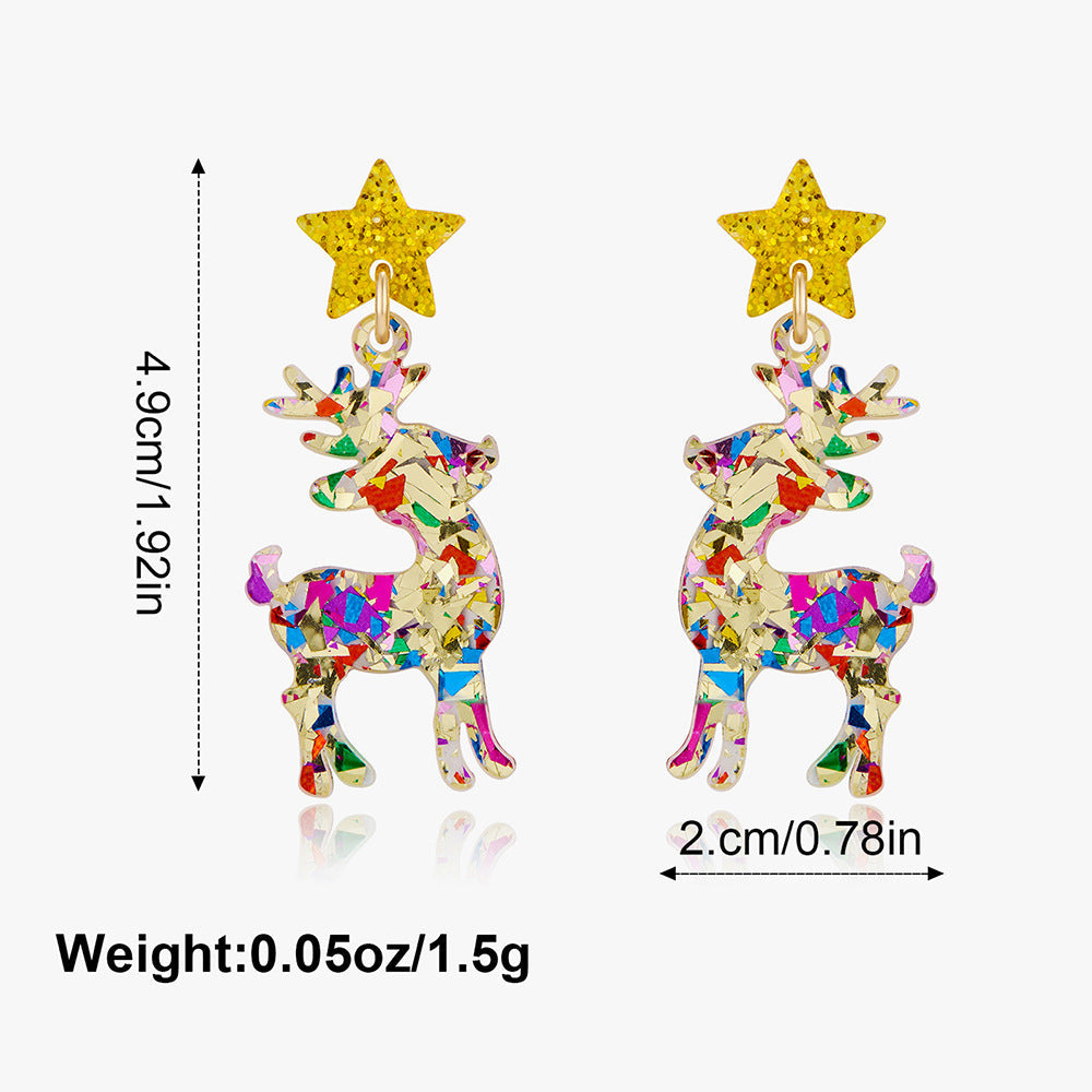 Stylish Hollow Rhinestone Christmas Tree Dangle Earrings