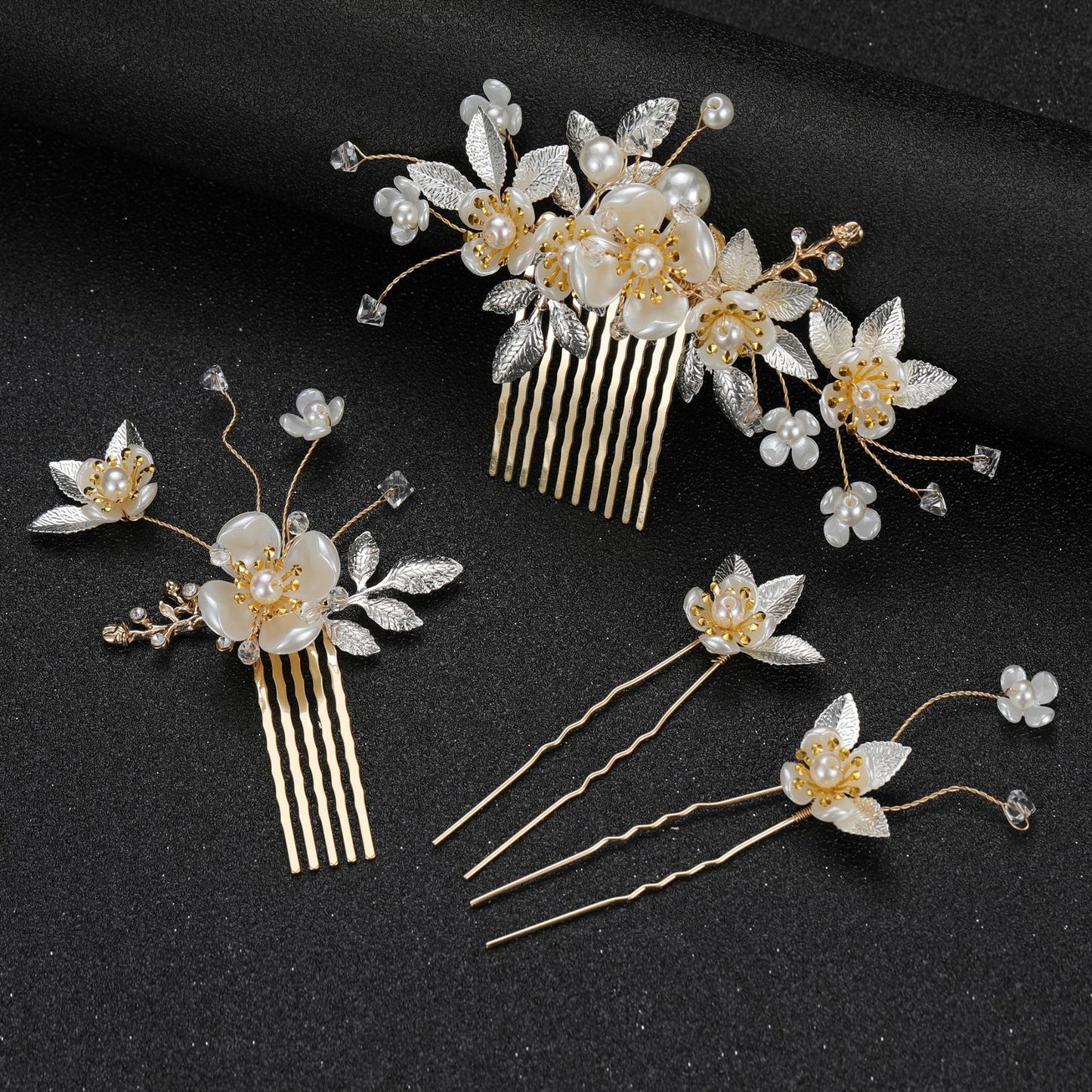 Elegant Pearl Hair Comb Set Bridal Hair Accessories