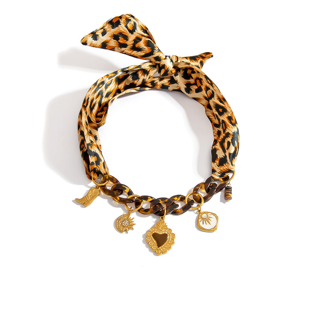 Stylish Heart-Shaped Acrylic Lock Pendant Necklace