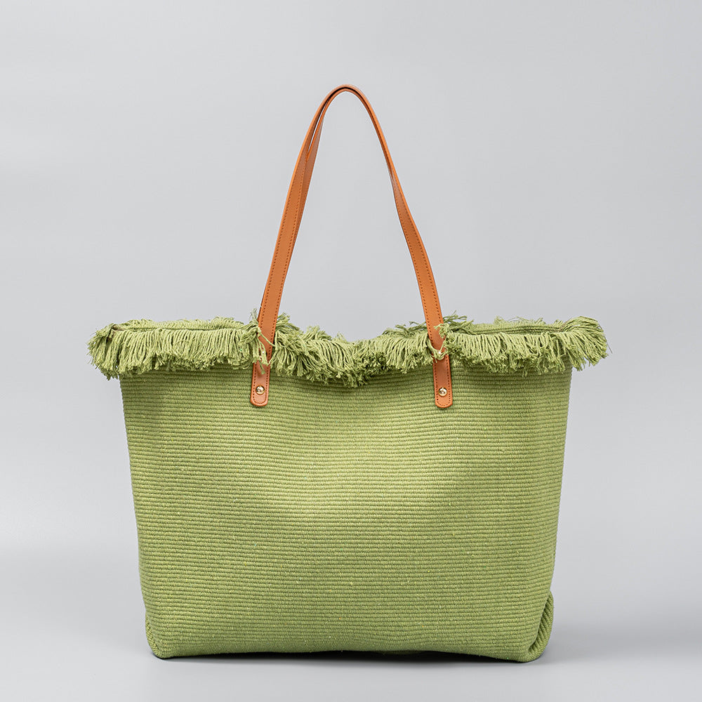 Solid Color Tassel Shoulder Bags