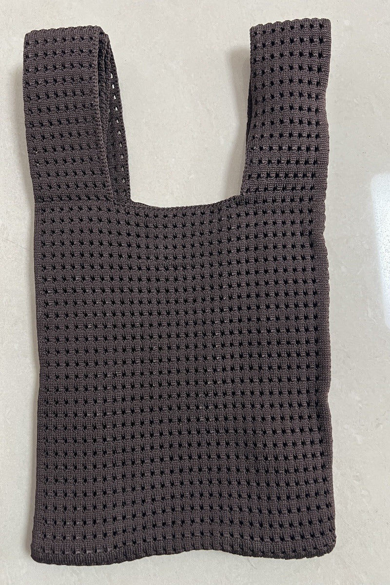 Chic Vintage Hollow Knit Tote Bag for Women
