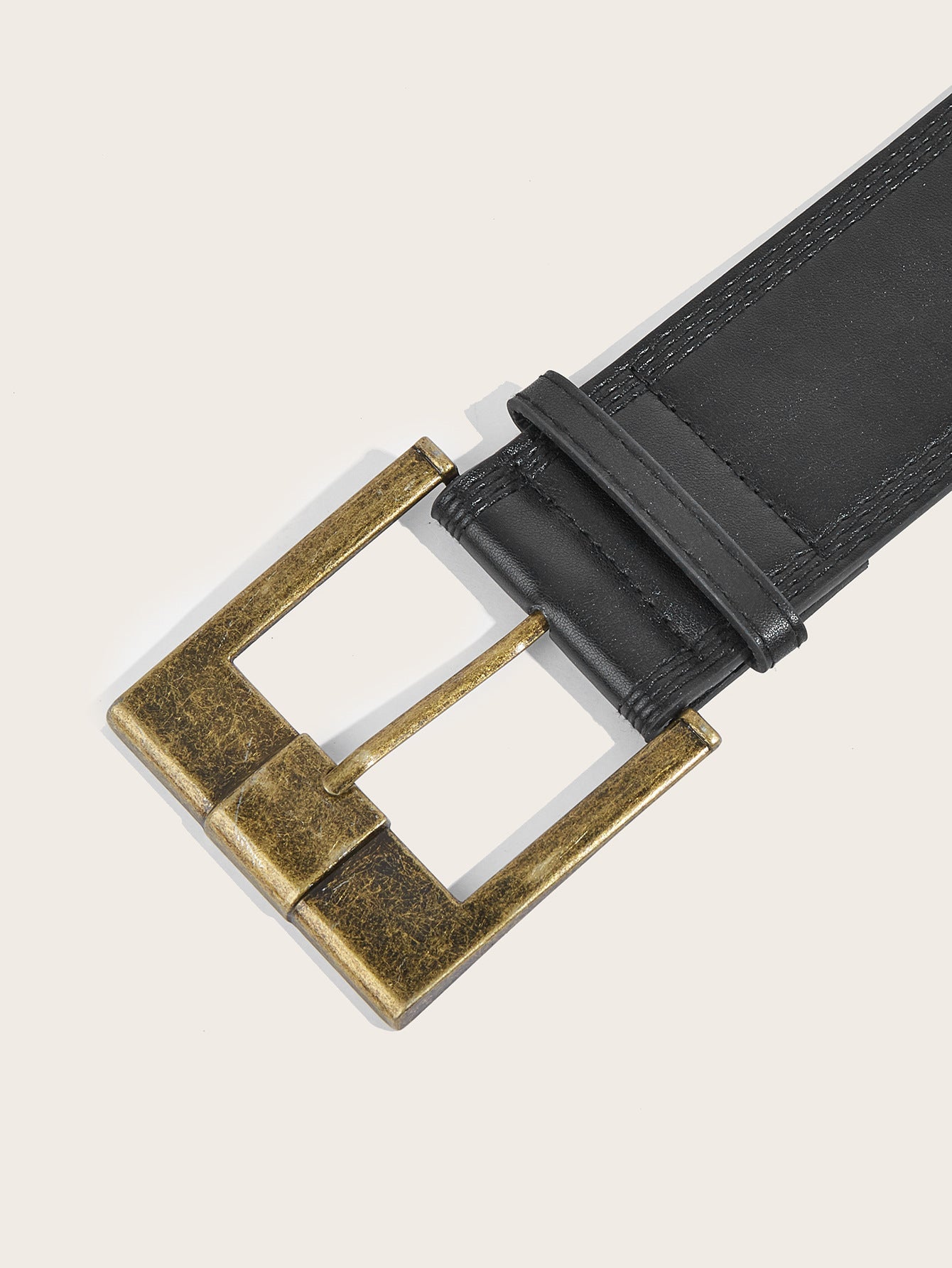 Vintage Distressed Leather Wide Belt