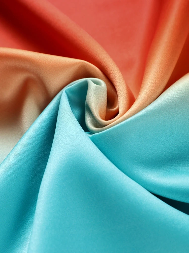 Fashion Gradient Hollow Out Maxi Dress Women Bohemia Spaghetti Strap Sleeveless Backless Beach Dresses Female Vacation Chic Robe