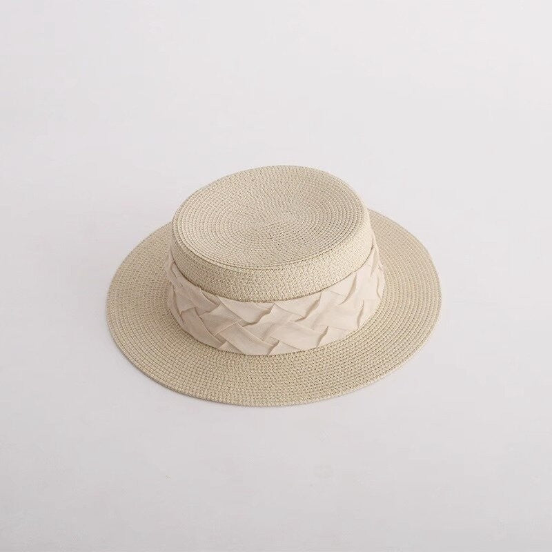 Sunscreen And Sunshade Flat Eave Straw Hat