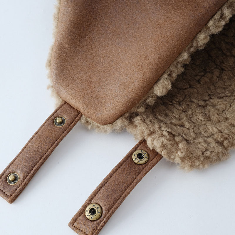 Vintage Distressed Suede Warm Winter Trapper Hat