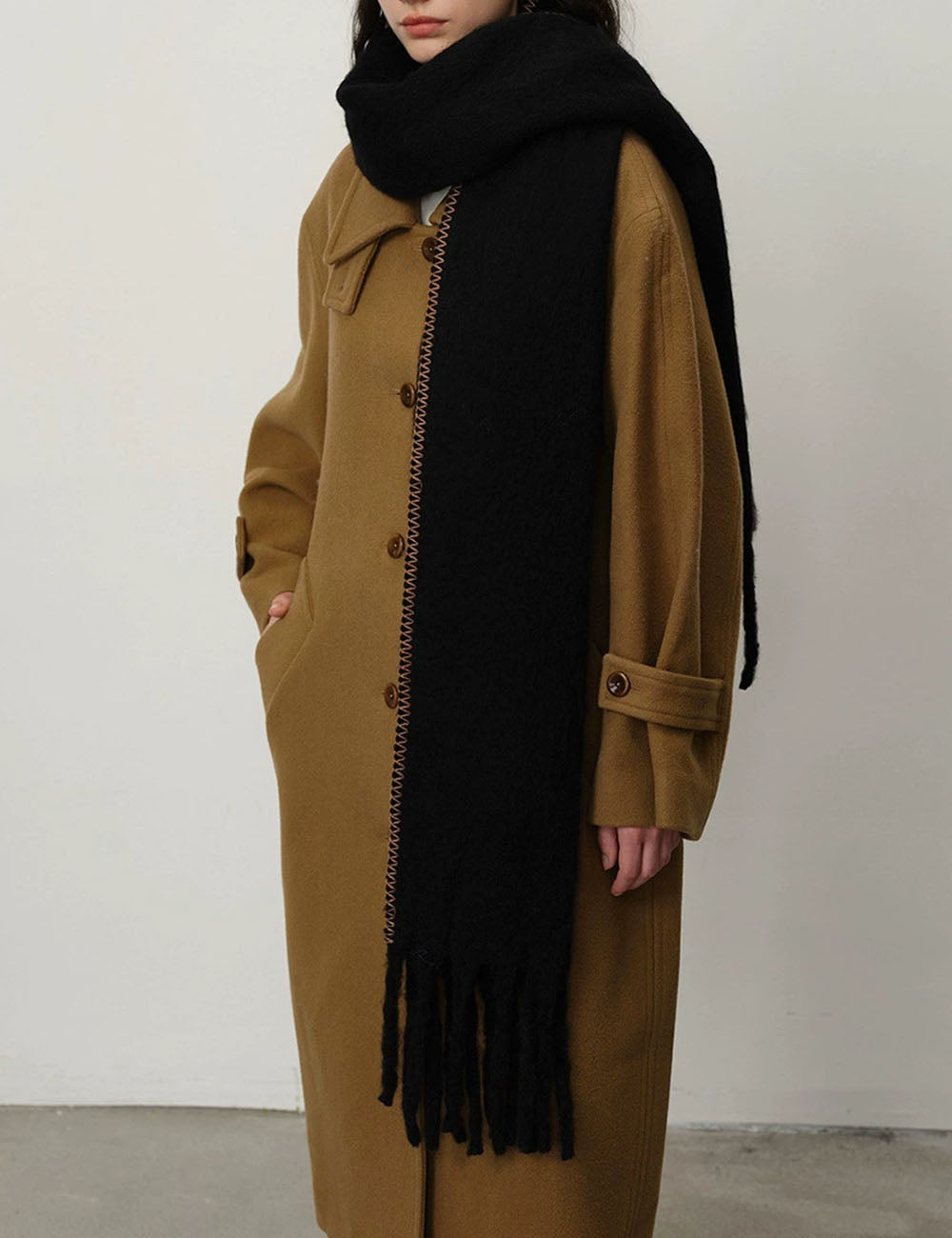 Warm Plush Thick Cashmere Fringe Winter Scarf