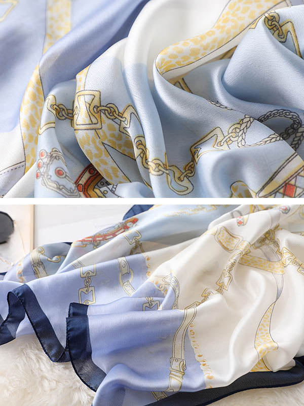 Stylish Fashion Contrast Color Sun Protection Silk Scarf