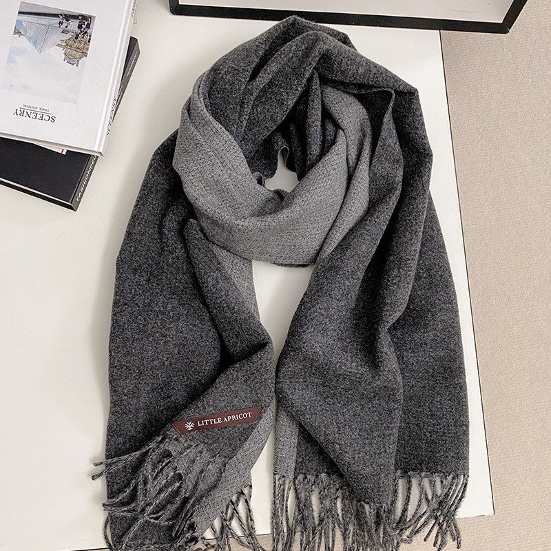 Color Blocking Imitation Cashmere Scarf