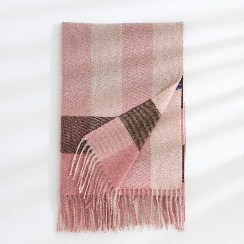 Plaid Printed Tassel Scarf