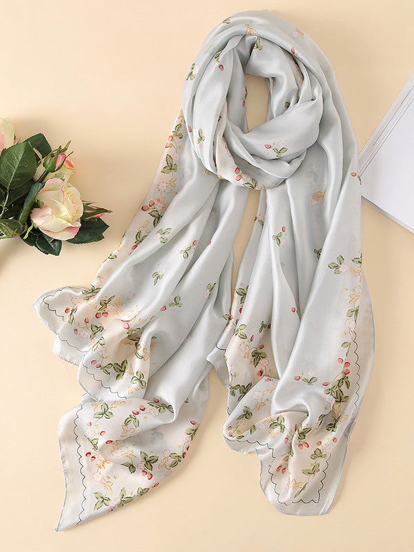 Leaves Print Sun Protection Scarf