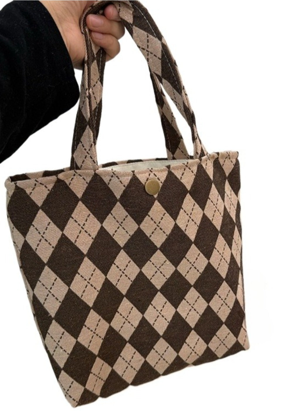 Cosbai - Tote Handbag with Plaid Patterns- Classic & Casual