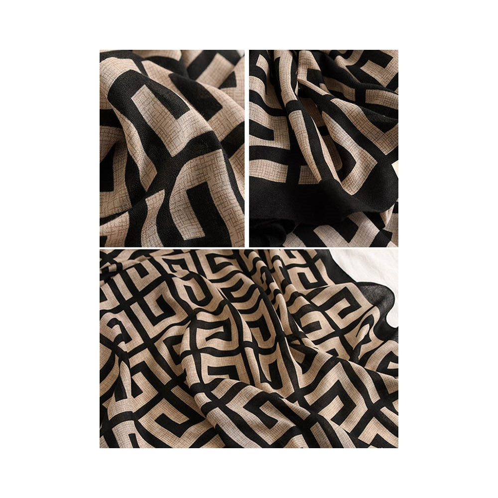Stylish Printed Warm Sun-Proof Silk Scarf