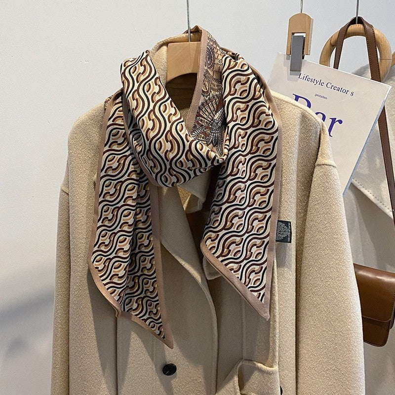 Fashion Print Long Scarf Intellectual All-Match Artistic Retro Gift