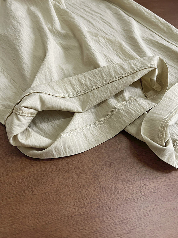 Loose Leg Pleated Casual Pants Bottoms