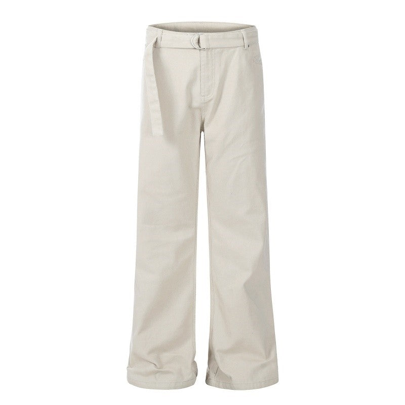 Slim Fit Flare Cargo Pants Solid Color Basic Unisex Design