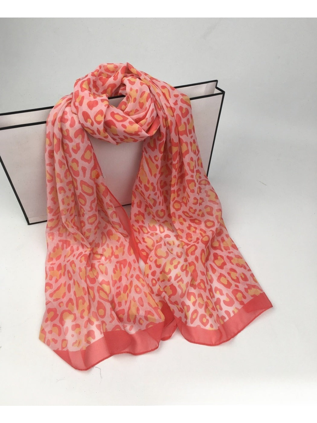Scarvii - Chiffon Scarf with Leopard Print
