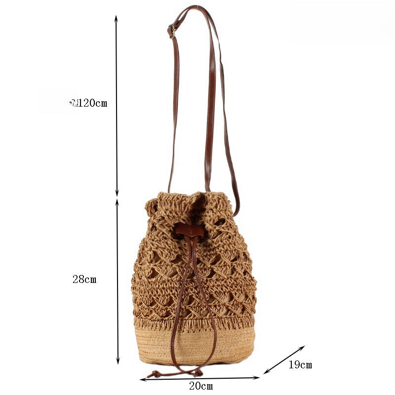 Crochet Market Bag Hollow Bucket Woven Bag