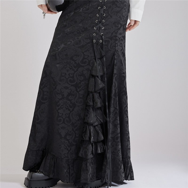 Victoria Lace-Up Jacquard Mermaid Dress