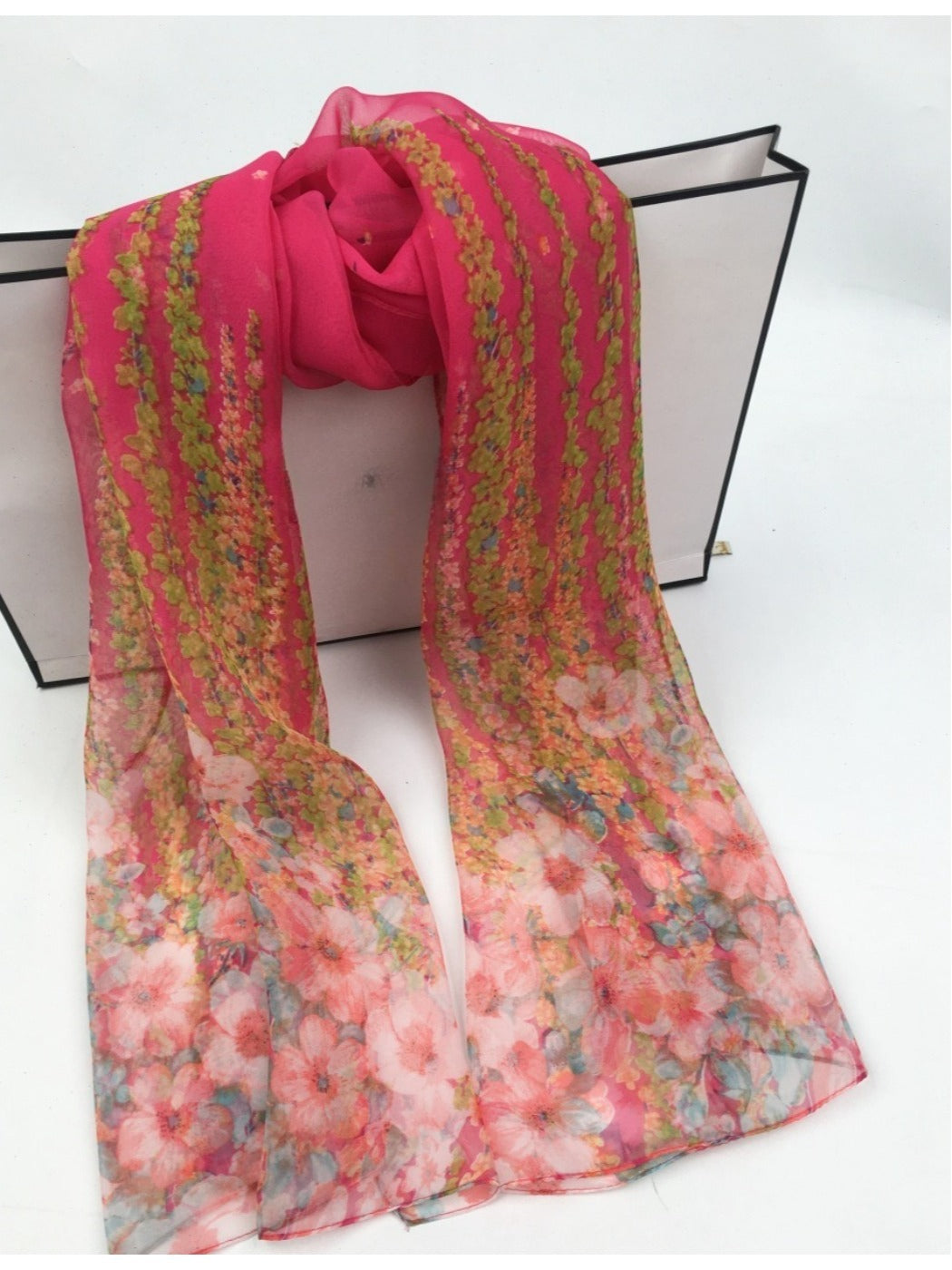 Scarvii - Floral Print Scarf - Lightweight & Elegant