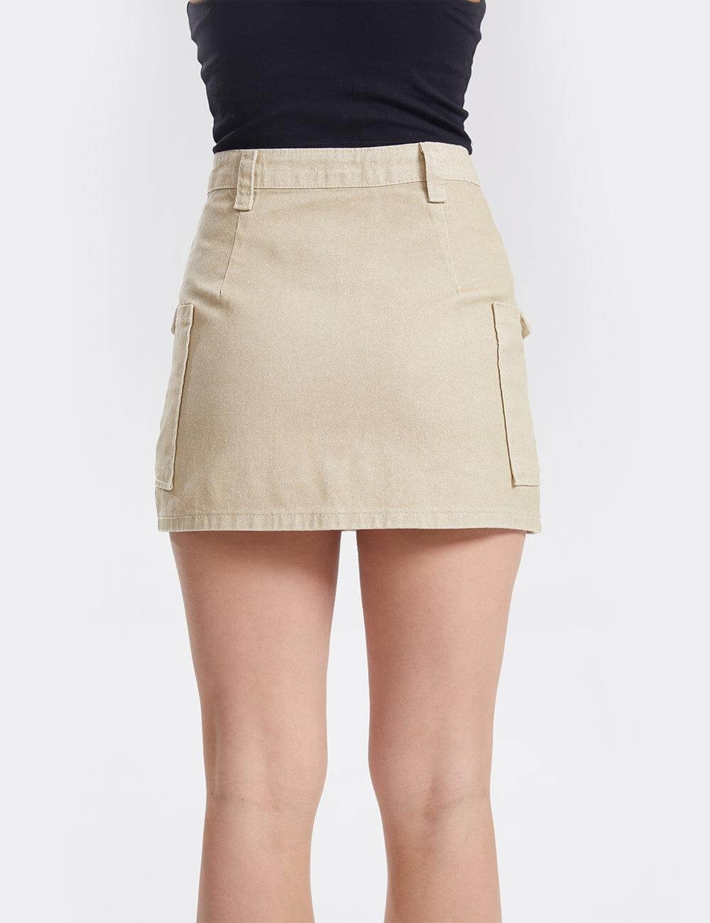 Pocket Solid Color Mini Skirts