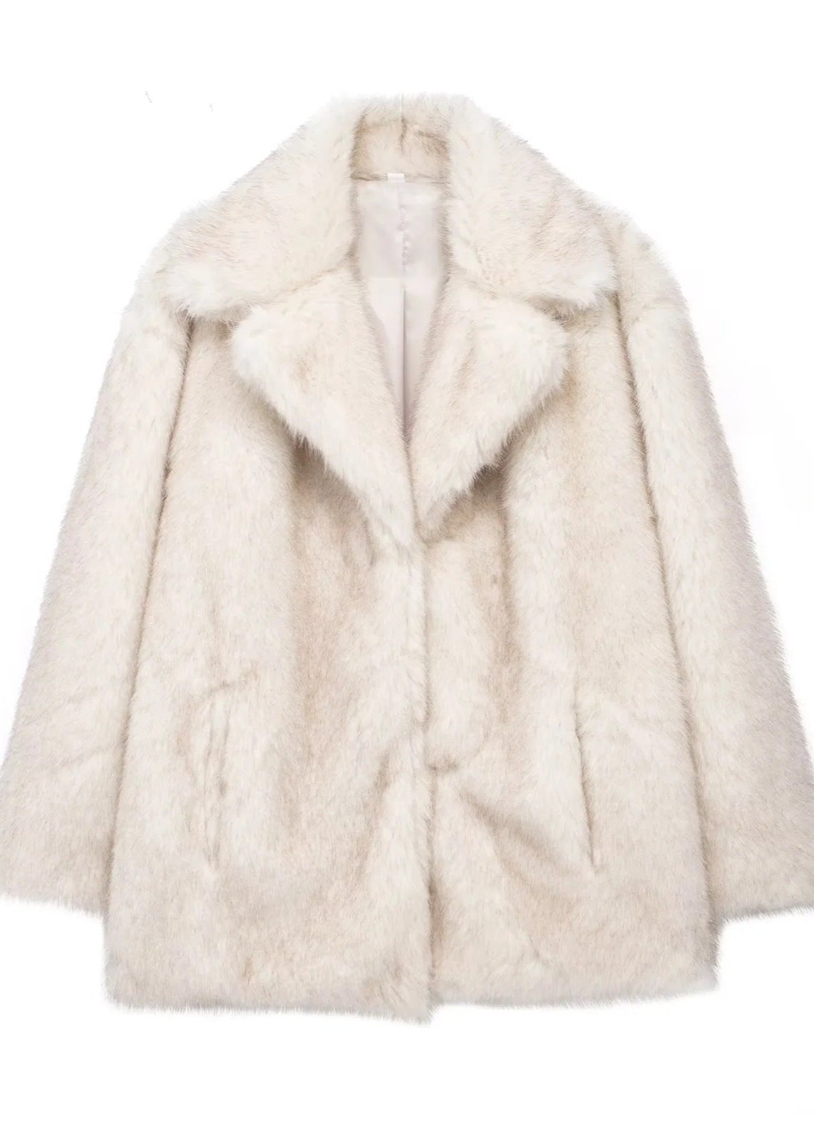 Faux Fur Jacket With Tailored Suit Collar