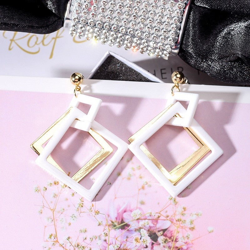 Exaggerated Acrylic Diamond Earrings