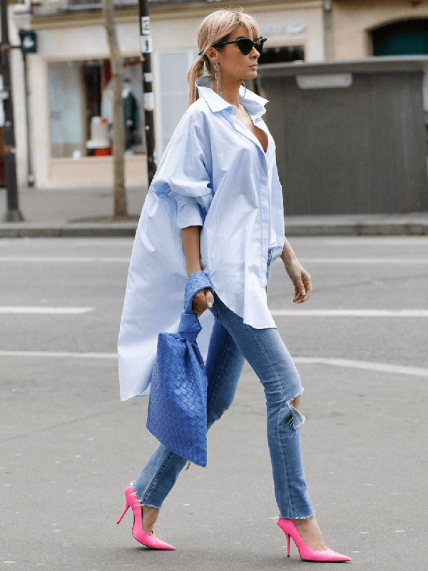 Urban Long Sleeves High-Low Solid Color Lapel Blouse Top