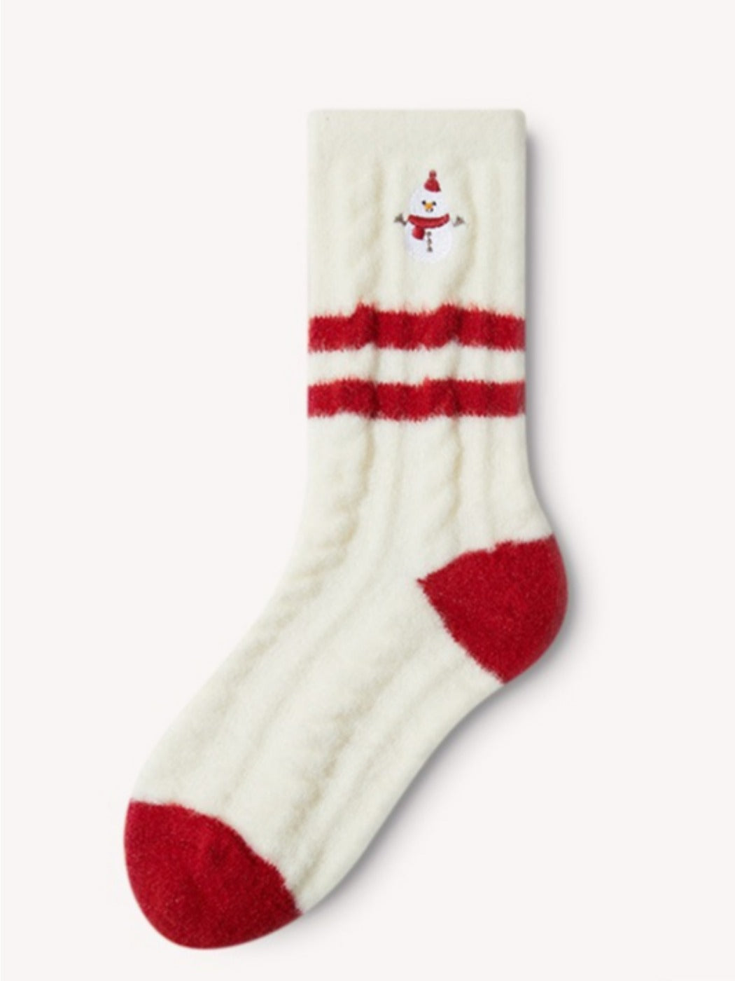 Rufia - Red & White Christmas Vibe Mid-Calf Socks
