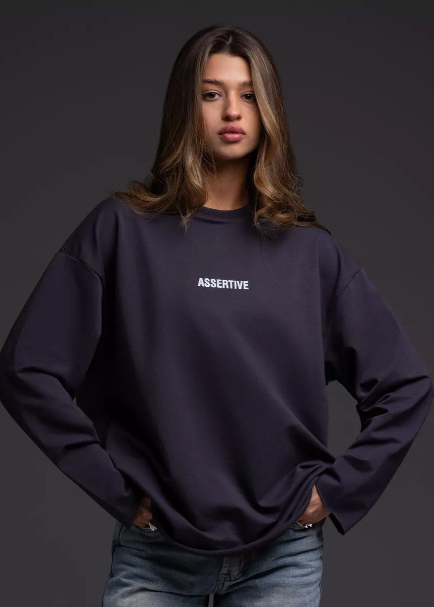 Oversized Cotton Long Sleeve Tee Cream
