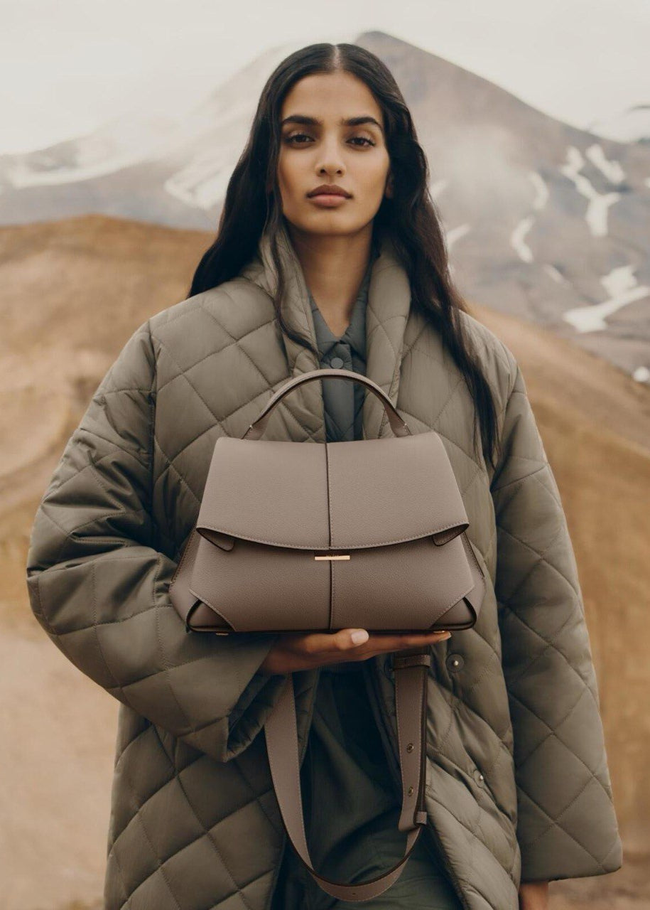 Structured Top Handle Bag Pebbled Faux Leather