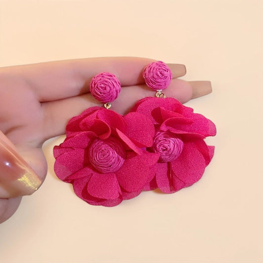 Summer Floral Fabric Earrings