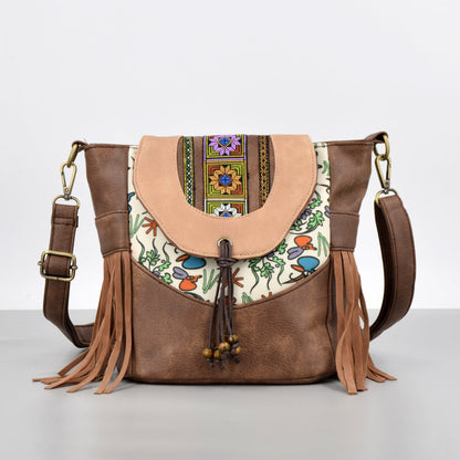 Vintage Stitching Embroidered PU Bag