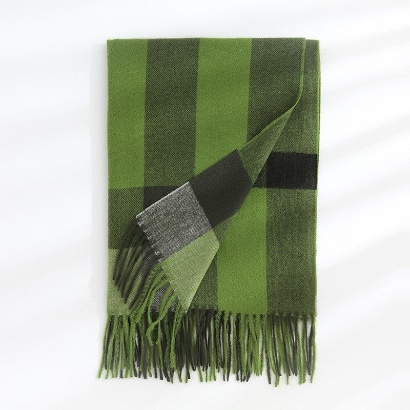Plaid Printed Tassel Scarf