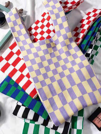 Original Weave Contrast Color Plaid Bags Accessories