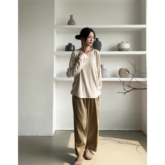 Women Loose Harem Pants Lantern Style Wide Leg Trousers