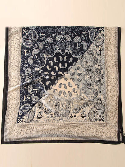 Vintage Silk Imitation Printed Shawl&Scarf