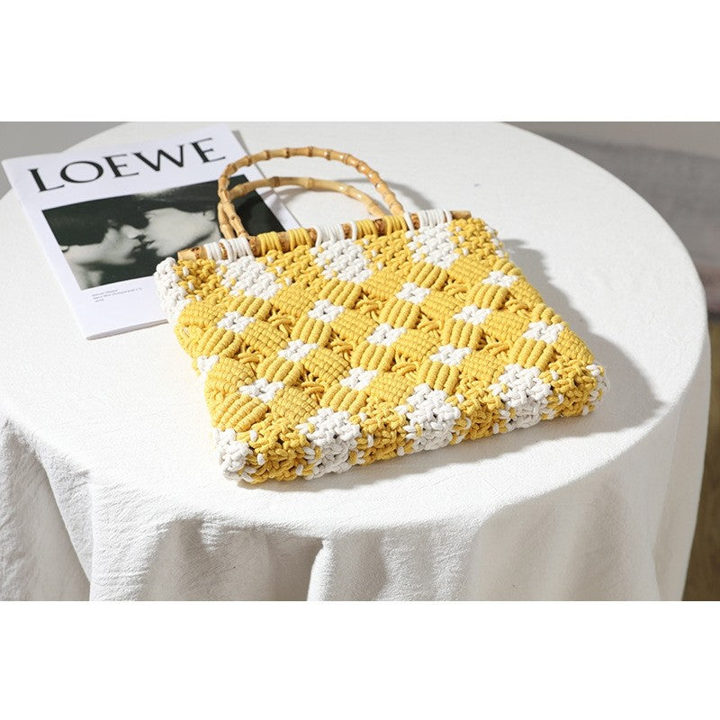 Fashion Rhomboids Thread Woven Bag