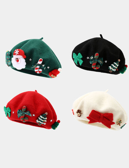 Winter Elegant Wool Blend Christmas Beanie Hat