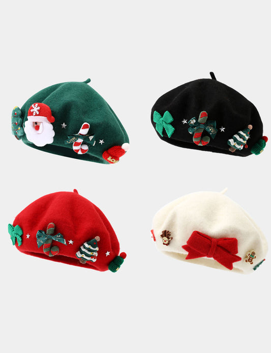 Winter Elegant Wool Blend Christmas Beanie Hat