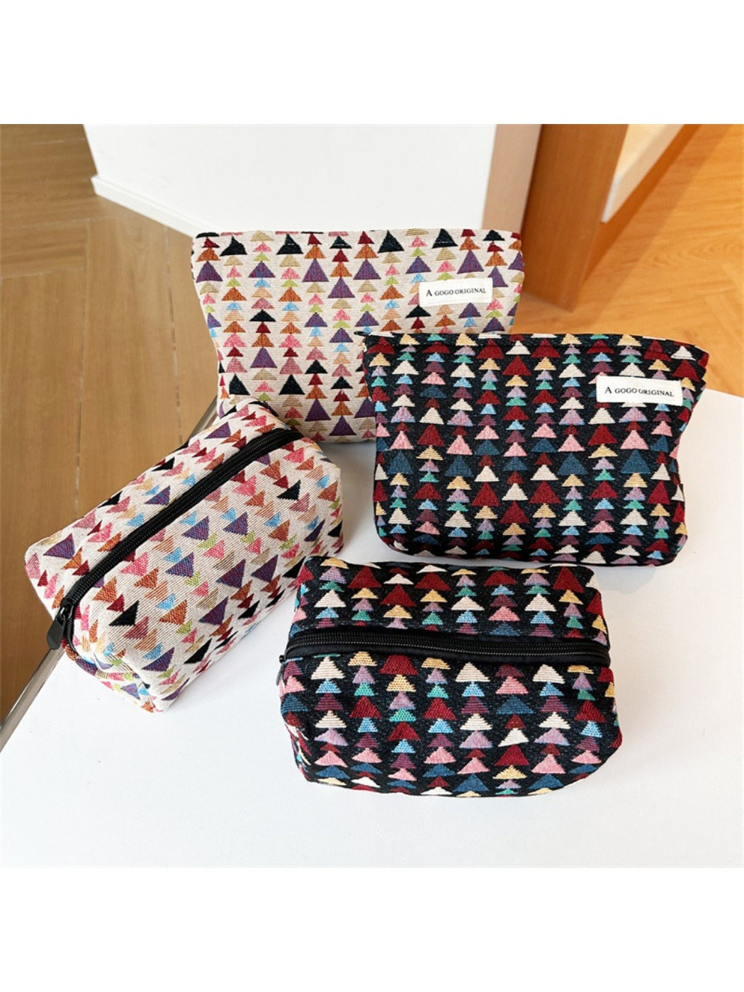 Cosbai - Fun Pine-Print Zipper Pouch - Playful &amp; Chic