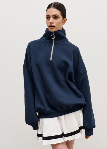 Zip Up Sweater Soft Fabric Casual Style
