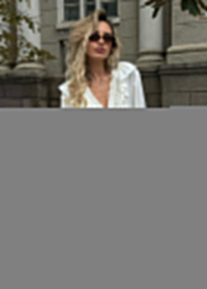 Ruffled Long Sleeve Mini Dress Lightweight Fabric