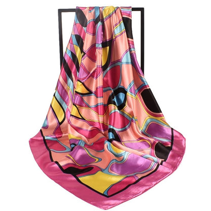 Satin Printed Square Head Scarf