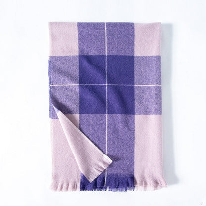 Plaid Fringe Warm Scarf