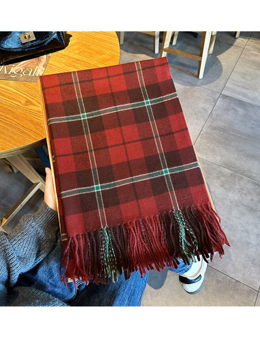 Scarvii - Chunky Plaid and Color-Blocking Winter Scarf for Women